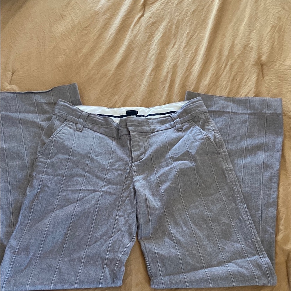 GAP Tan Windowpane Wide Leg Classic Cotton Blend Pants